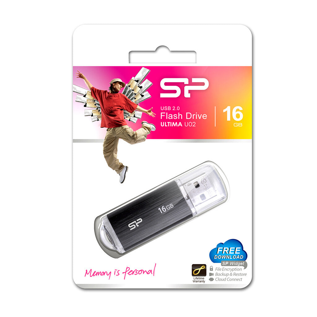 Silicon Power Ultima U02 USB-nøgle 16 GB USB Type-A 2.0 Sort