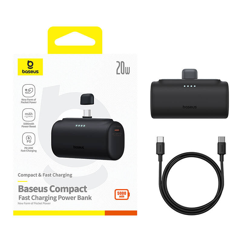 Powerbank Baseus Compact 5000mAh, 20W, USB-C (sort)