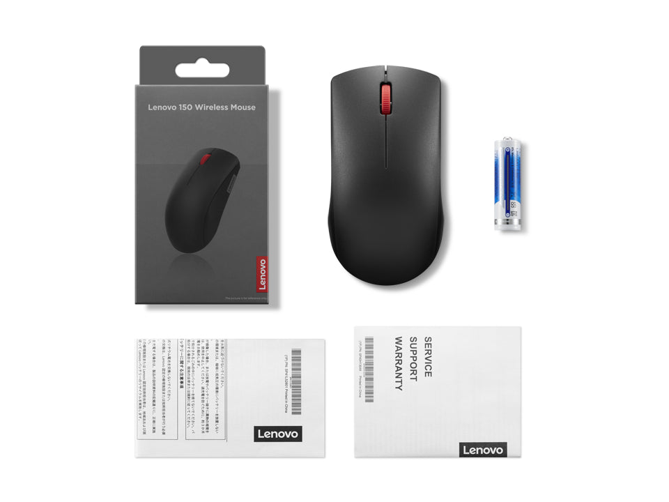 Lenovo 150 mus Kontor Ambidextrous RF trådløst Optisk 1000 dpi