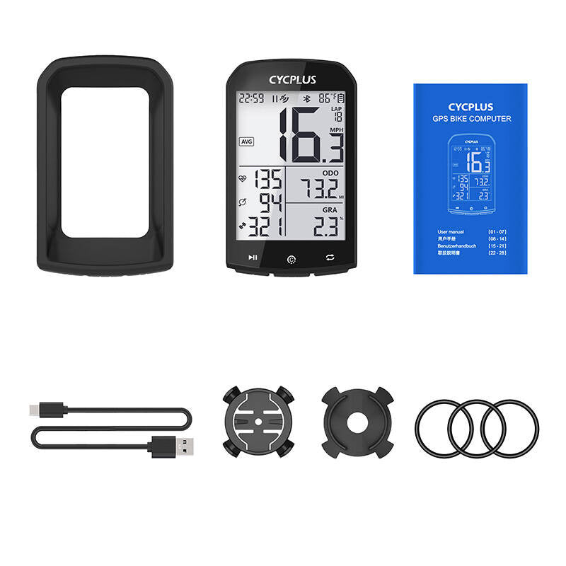 GPS cykelcomputer Cycplus M1 - kompatibel med Strava, Trainingpeaks osv.