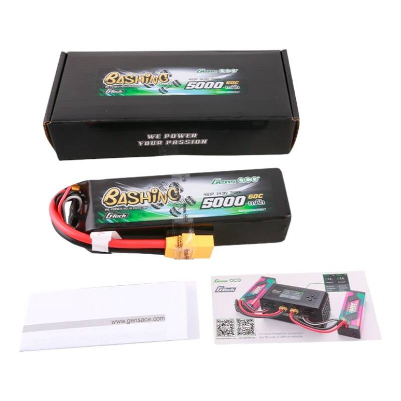 Gens ace G-Tech 5000mAh 14,8V 4S1P 60C Lipo Batteri Pack med XT90 Plug-Bashing Series