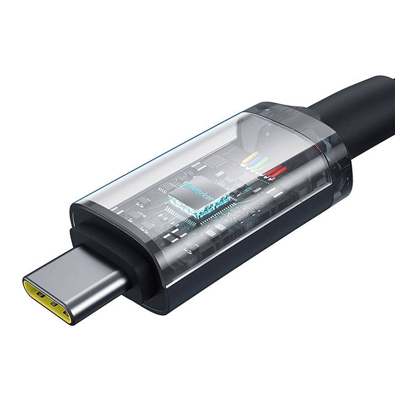 Hurtig opladningskabel Baseus Crystal Shine USB-C til USB-C 100W, 1,5m, 20Gb (sort)