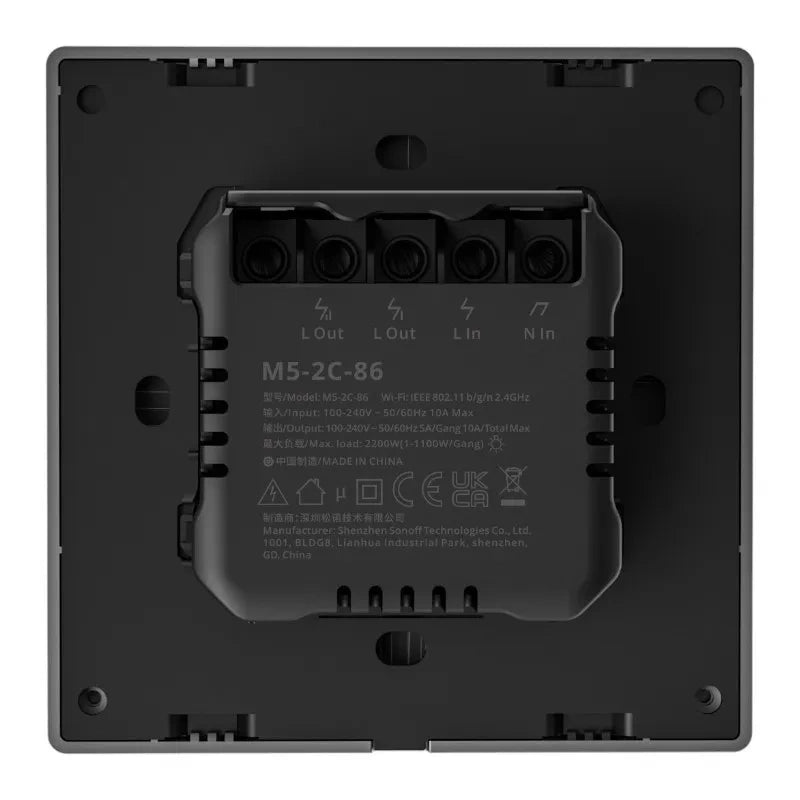 Smart Scene Wall Switch WiFi Sonoff M5 2C (2-kanal)
