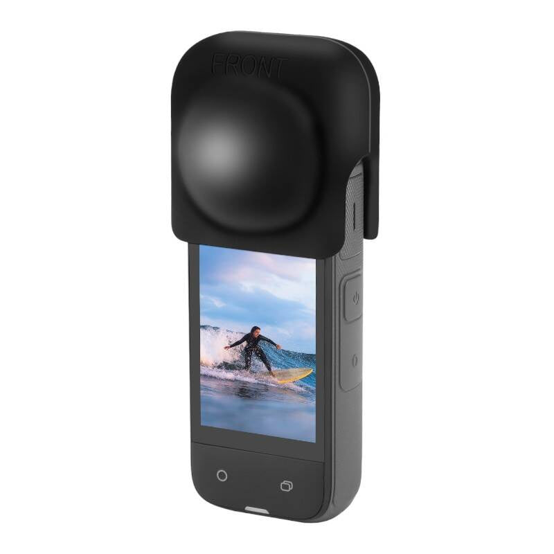 PULUZ silikonlinsedække til Insta360 X4 / X5 (sort)