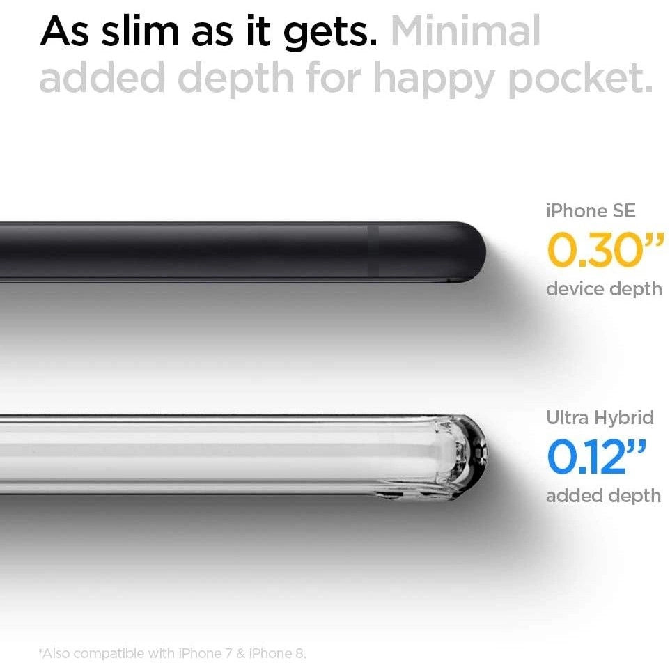 Spigen Ultra Hybrid Case til iPhone 7 / 8 / SE 2020 / SE 2022 - Gennemsigtig