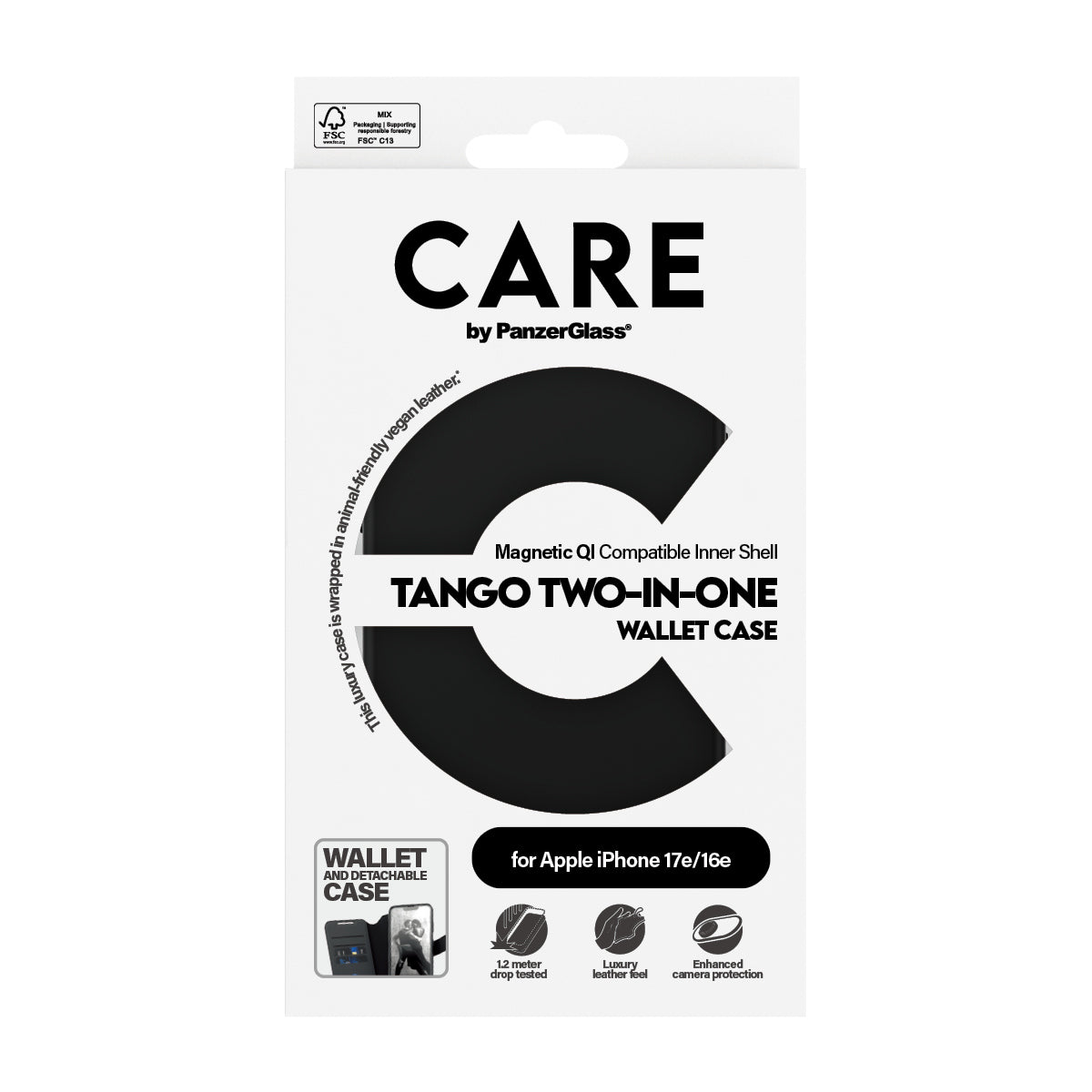 CARE by PanzerGlass Tango 2-in-1 Wallet Case w. Qi iPhone 17e | 16e