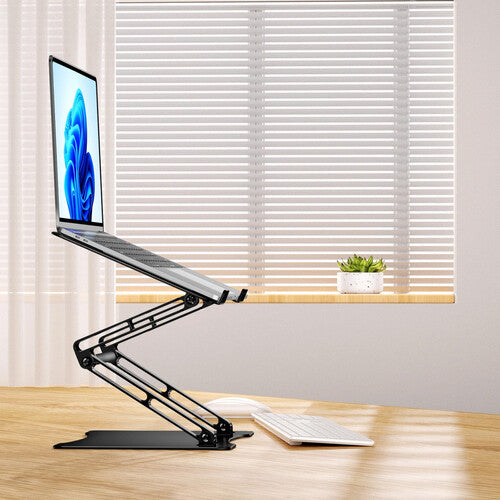 Wozinsky WRS-CPY75DSB Aluminiumsstativ til Laptop og Tablet + Gratis Smartphone-stativ - Sort
