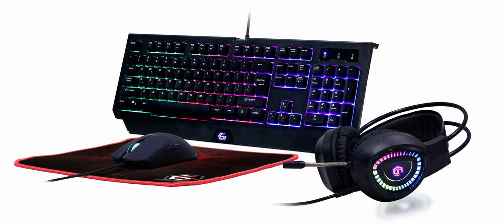 Gembird GGS-UMGL4-01 tastatur Mus inkluderet Spil USB QWERTY US engelsk Sort