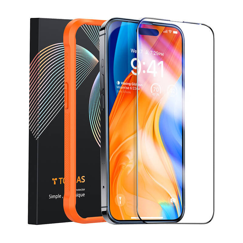 Hærdet glas til iPhone 15 Torras Install Master