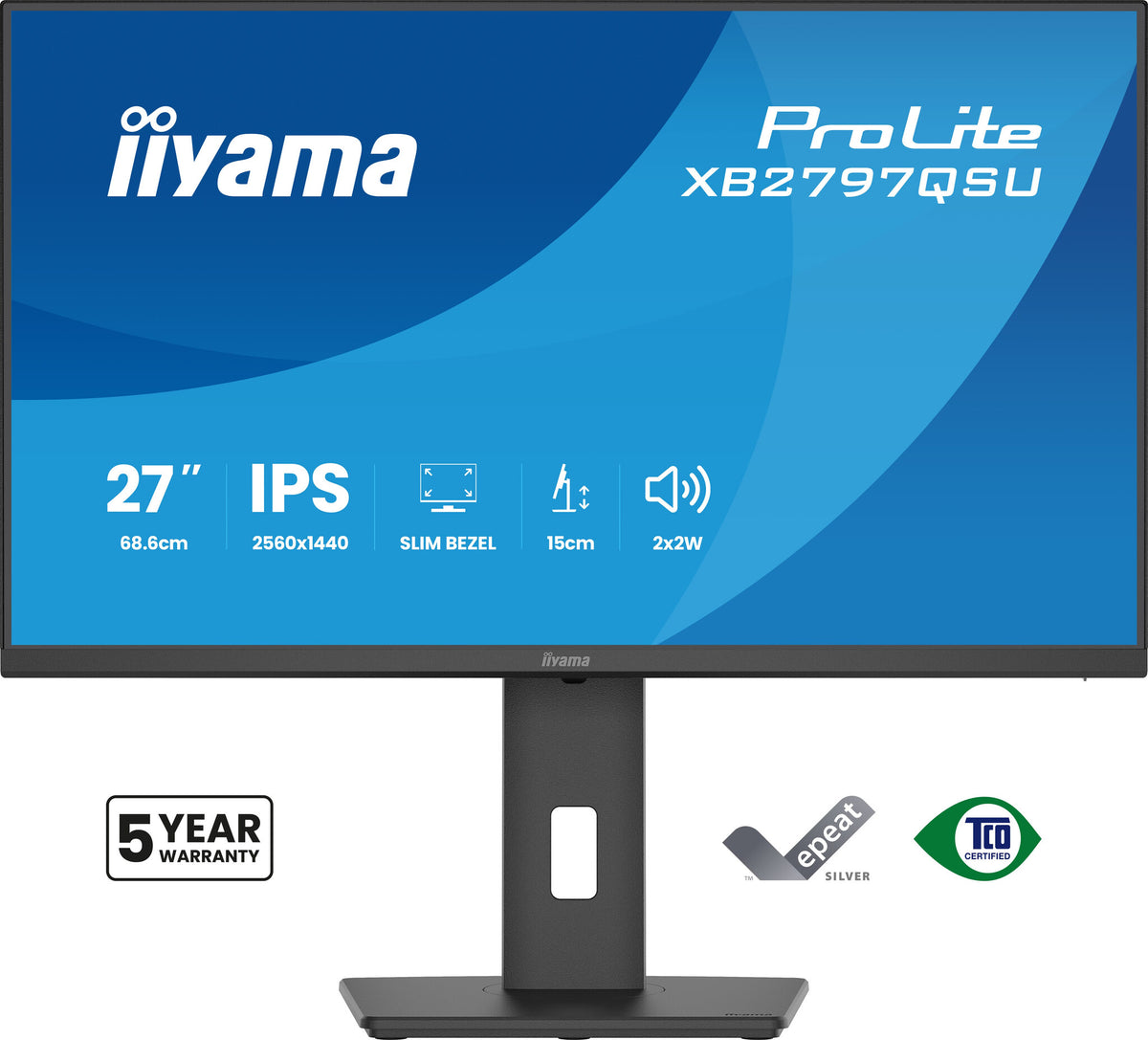 iiyama ProLite XB2797QSU-B1 computer monitor 68.6 cm (27") 2560 x 1440 pixels Quad HD LED Black