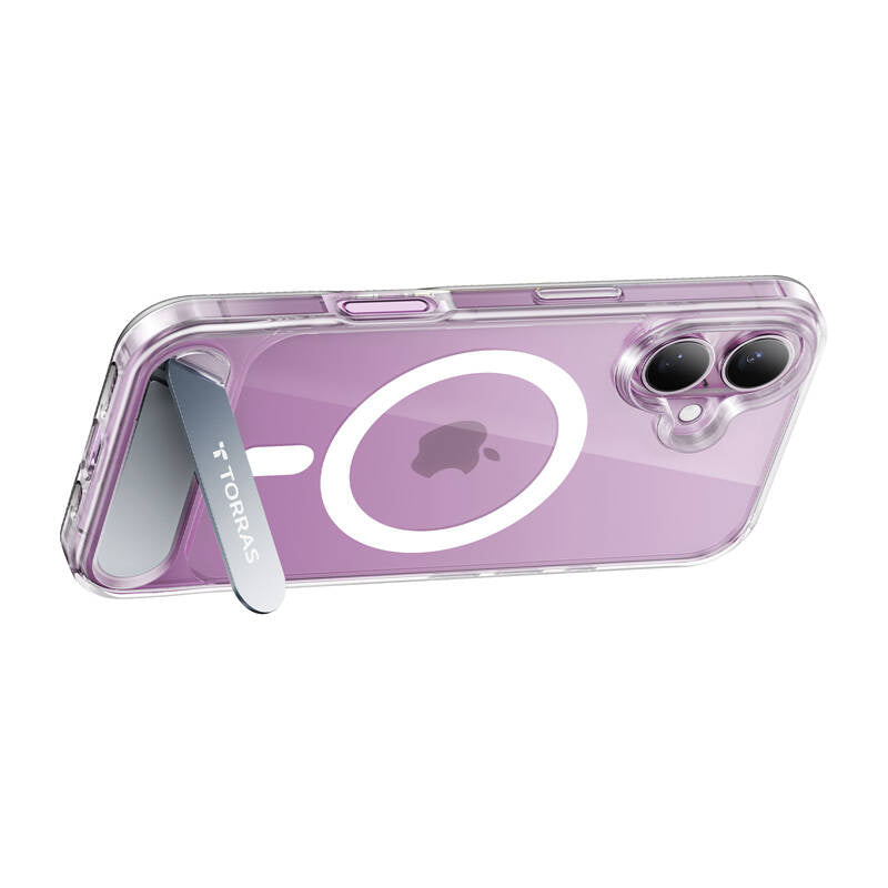 Torras Pstand Series Case til iPhone 16 Plus (gennemsigtig)
