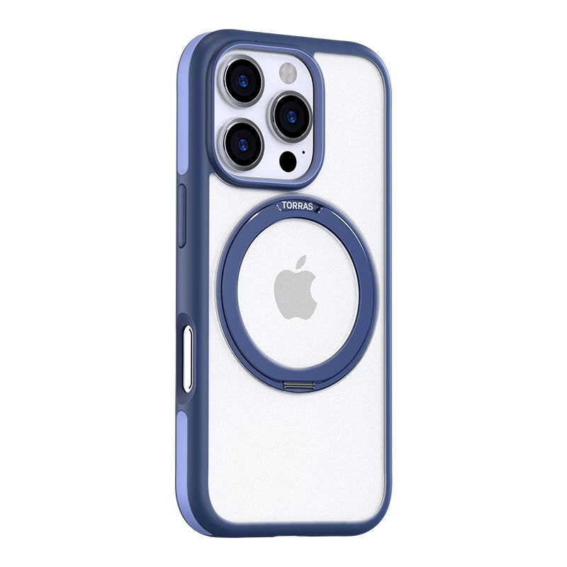 Torras Ostand R Fusion Series Case til iPhone 16 Pro (blå)