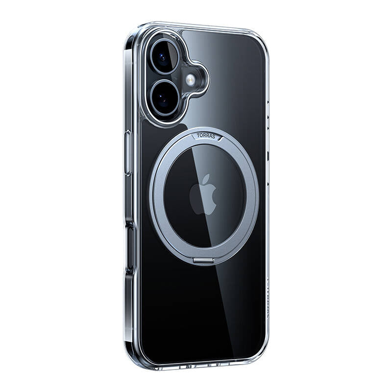 Torras Ostand Pro Case til iPhone 16 Plus (gennemsigtig)