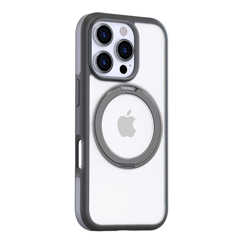 Torras Ostand R Fusion Case til iPhone 16 Pro (grå)