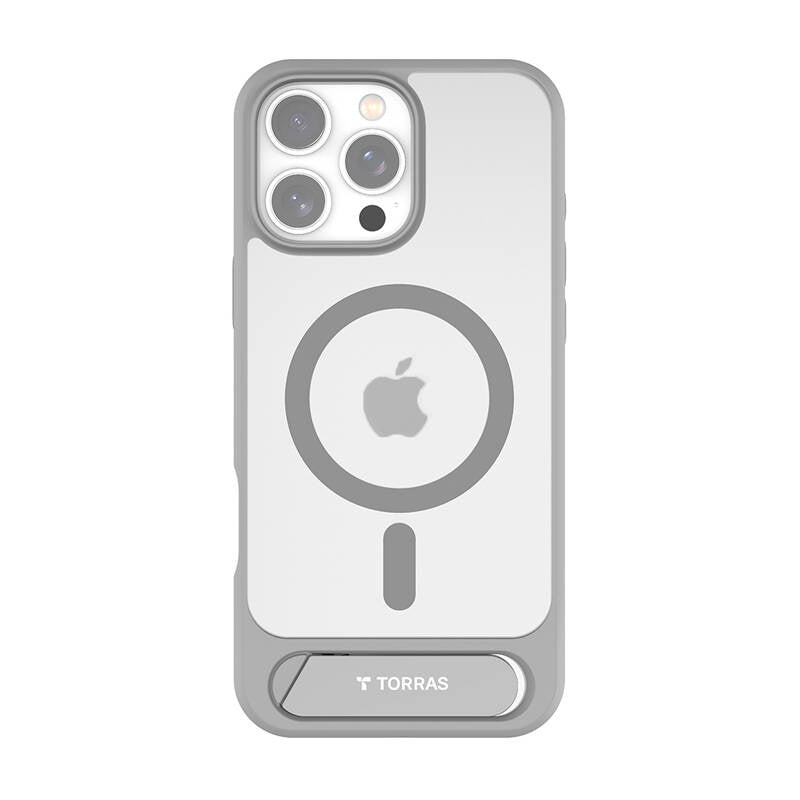 Torras Pstand Series Case til iPhone 16 Pro Max (grå)