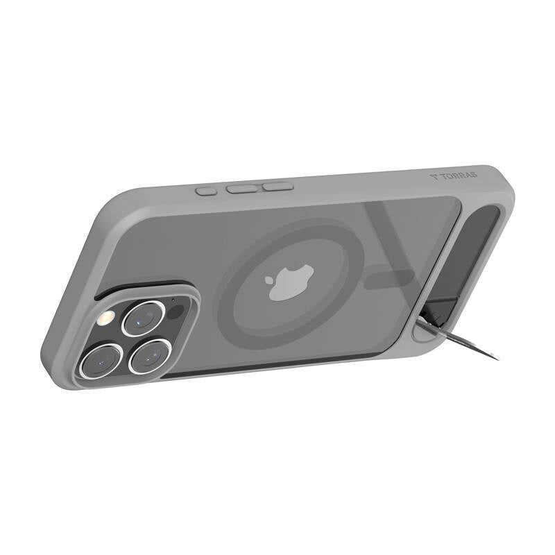 Torras Pstand Series Case til iPhone 16 Pro Max (grå)