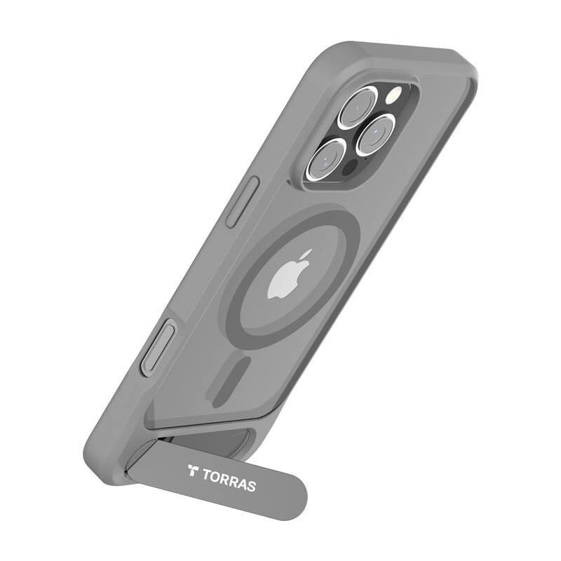 Torras Pstand Series Case til iPhone 16 Pro Max (grå)