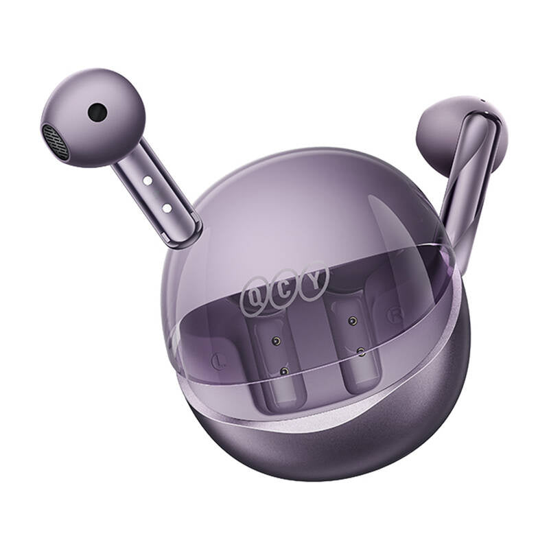 TWS QCY AilyBuds Clear T32 hovedtelefoner (lila)