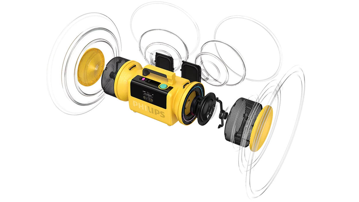Philips The Tube Bærbar stereohøjttaler Gul 140 W