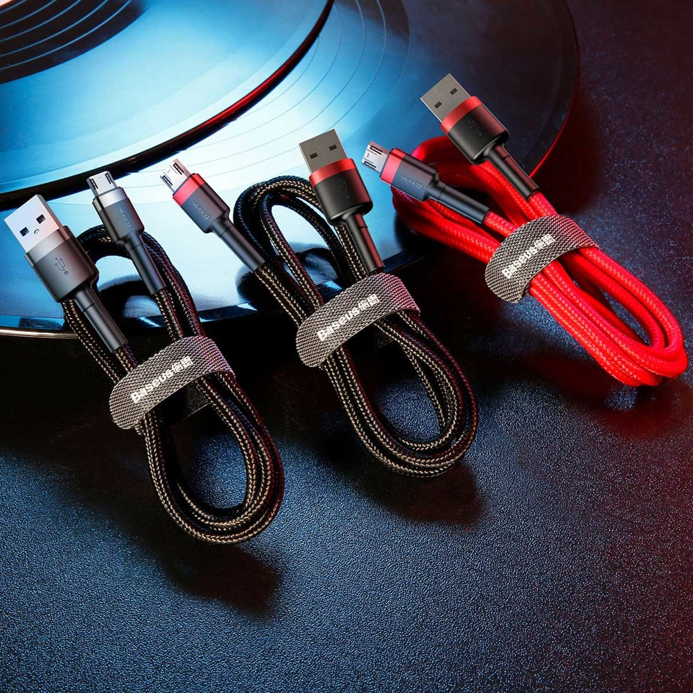 Baseus Cafule Cable CAMKLF-CG1 USB-A / micro USB 1.5A 2 m - sort-grå