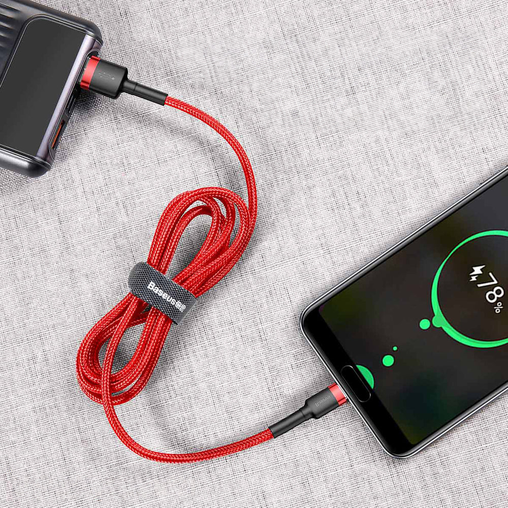 Baseus Cafule USB-A / USB-C QC 3.0 3A Cable 0.5 m - Red