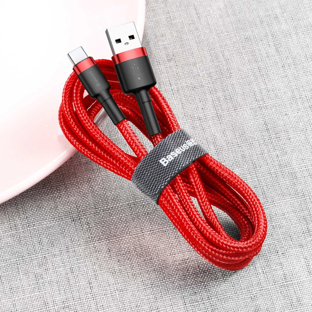 Baseus Cafule USB-A / USB-C QC 3.0 3A 0,5 m kabel - rød