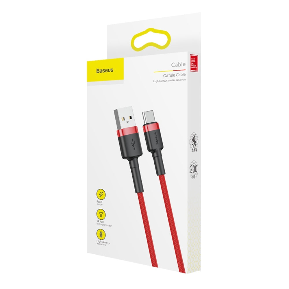 Baseus Cafule Cable durable nylon cable USB / USB-C QC3.0 2A 2M red (CATKLF-C09)