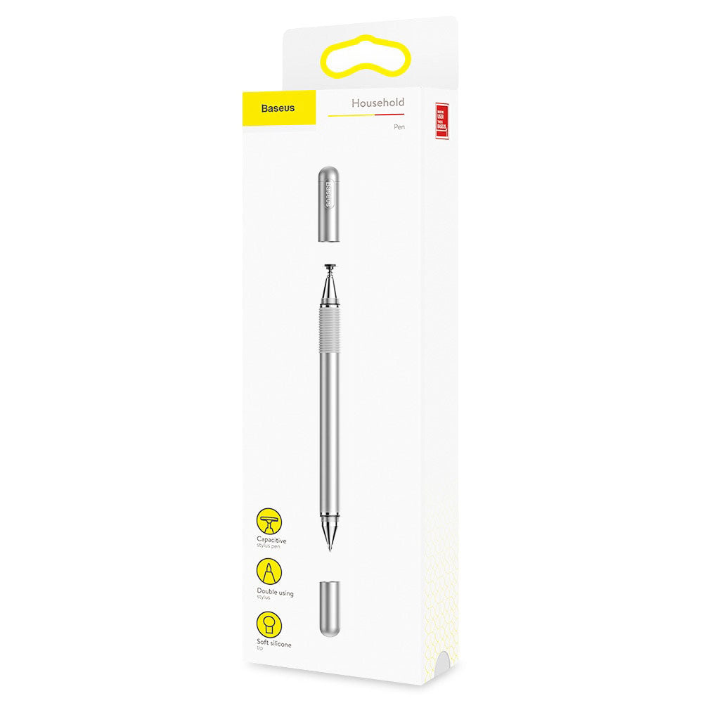 Baseus Golden Cudgel ACPCL-0S double-sided stylus for tablets, phones with gel pen - silver