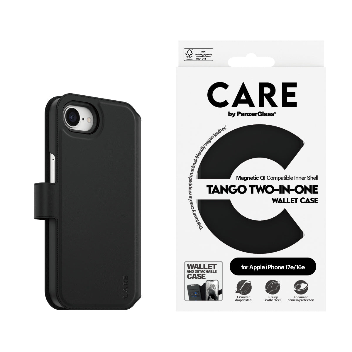CARE by PanzerGlass Tango 2-in-1 Wallet Case w. Qi iPhone 17e | 16e