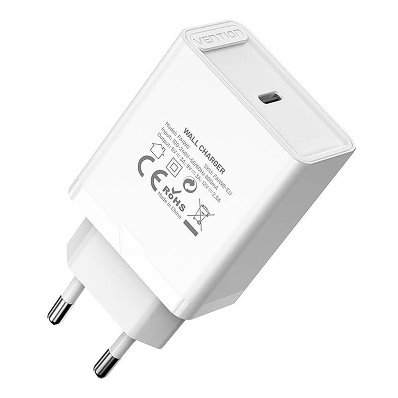 Vention FAIW0-EU USB-C 30W vægoplader (hvid)