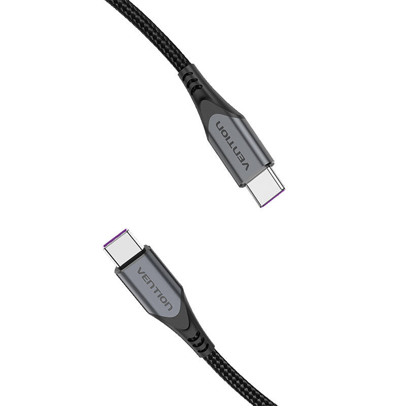 USB-C til USB-C 100W Vention TAHHF 5A 1m USB 3.1 Gen2 4k kabel (grå)