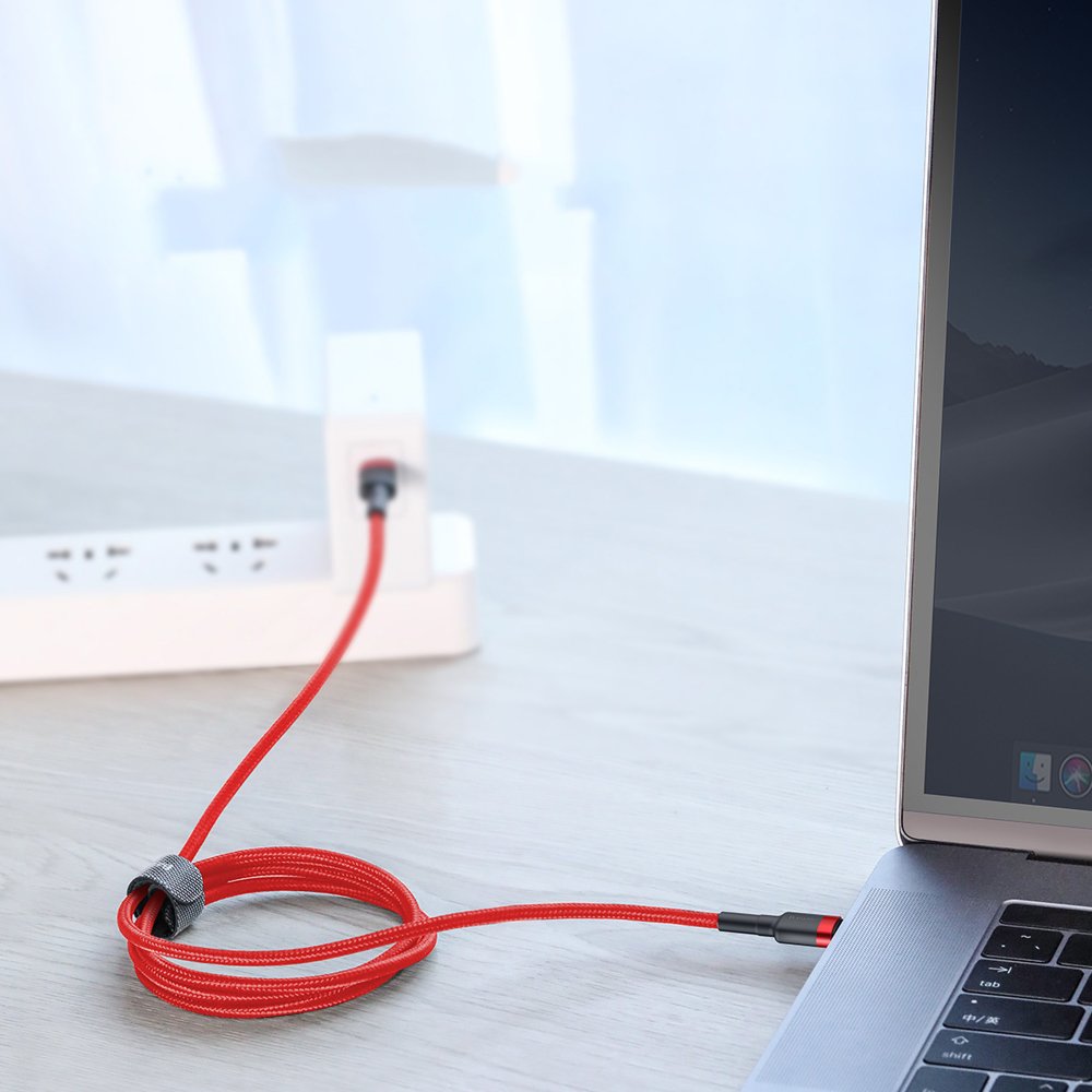 Baseus CATKLF-H91 USB-C - USB-C PD QC cable 60W 3A 480Mb/s 2m - black and red