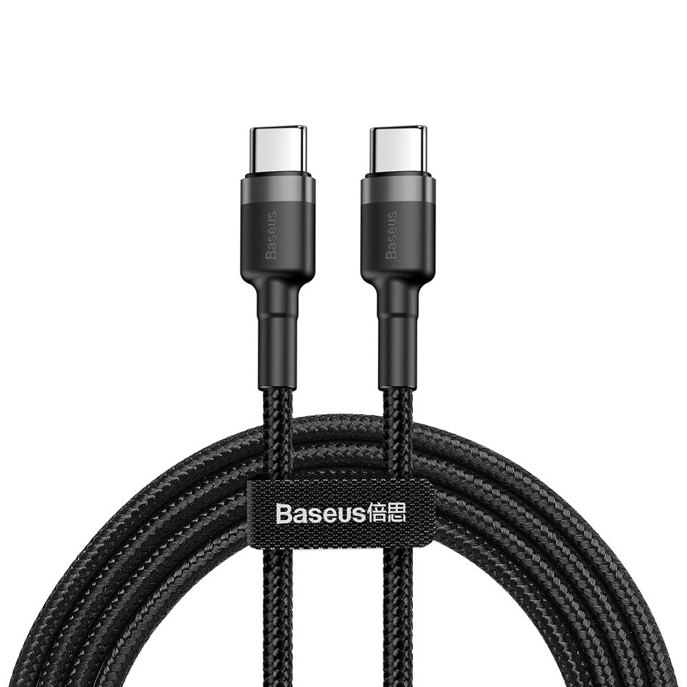 Baseus CATKLF-HG1 USB-C - USB-C PD QC kabel 60W 3A 480Mb/s 2m - sort og grå