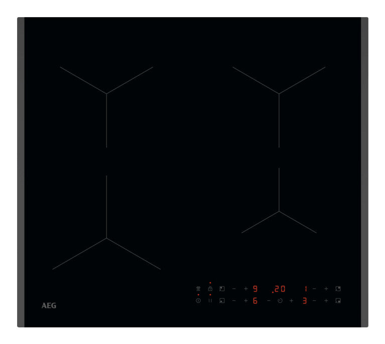 AEG TN64IA00FB kogeplade Sort Indbygget 60 cm Zone induktionskogeplade 4 zone(s)