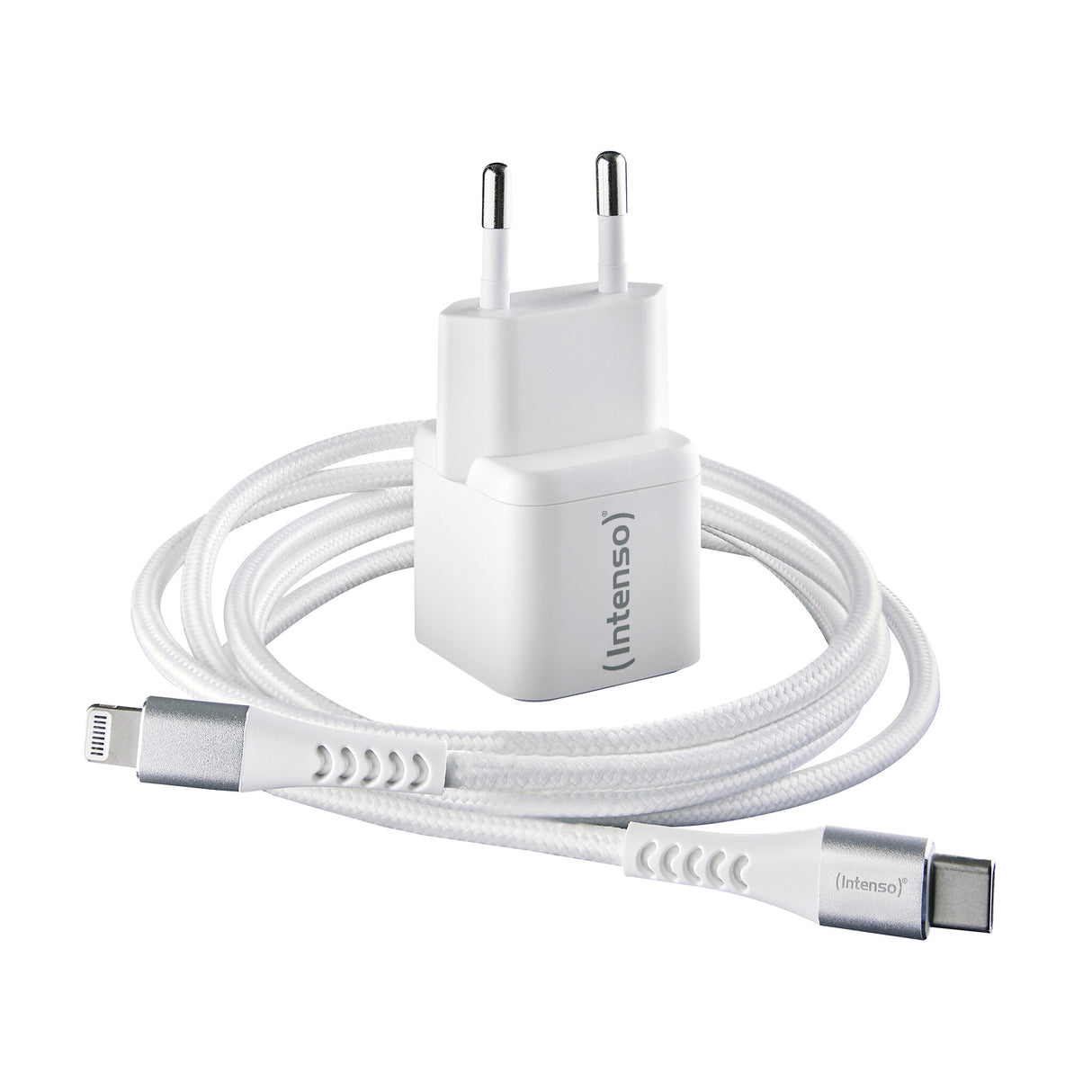 Intenso 7803052 oplader til mobil enhed Universel Hvid Vekselstrøm Hurtig opladning Indendørs