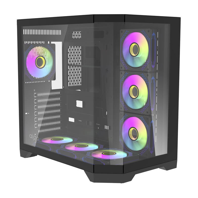 Darflash FT418 PRO computerkasse + 7 aRGB-ventilatorer (sort)