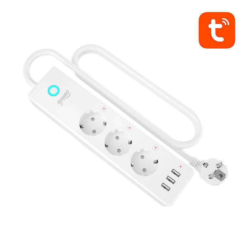 Gosund P1 PLUS smart WiFi strømstrimmel (3x AC schuko, 3x USB-A) Tuya