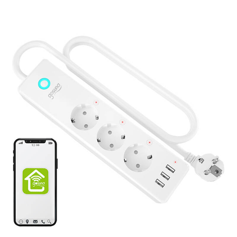 Gosund P1 PLUS smart WiFi strømstrimmel (3x AC schuko, 3x USB-A) Tuya
