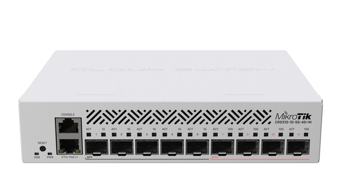Mikrotik CRS310-1G-5S-4S+IN netværksswitch Administreret L3 Strøm over Ethernet (PoE) 1U