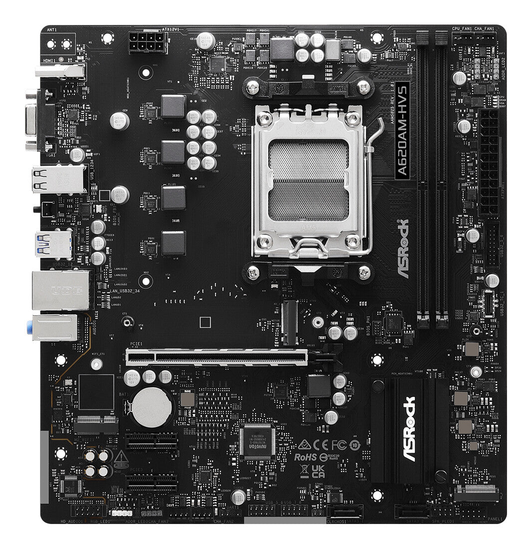 Asrock A620AM-HVS AMD A620A Sokkel AM5 micro ATX