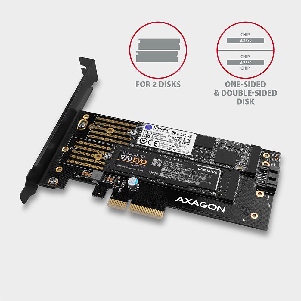 Axagon PCEM2-D interface-kort/adapter Intern M.2, SATA