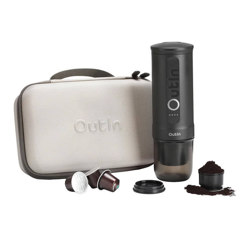 Outin Nano 7500mAh Portable Coffee Maker Set (Grå) + Beskyttende Case