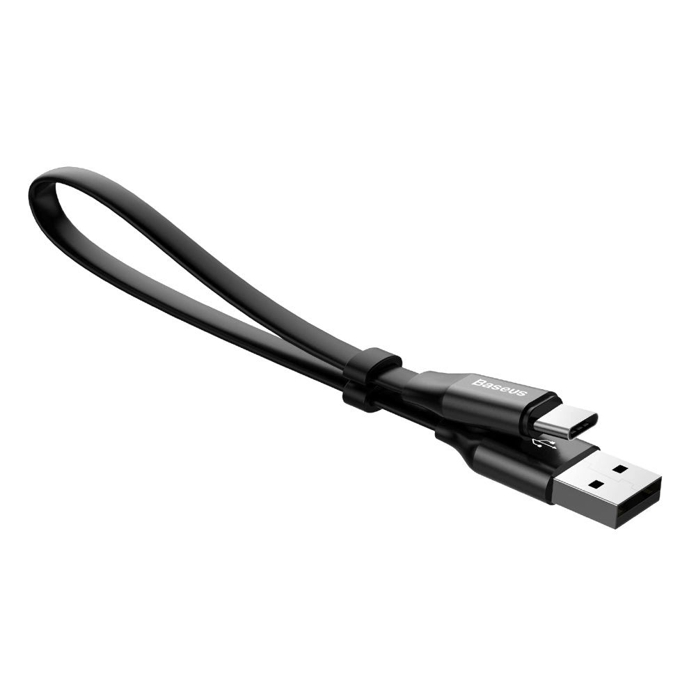 Baseus Nimble flad kabel USB / USB-C kabel med holder 2A 0.23M sort (CATMBJ-01)