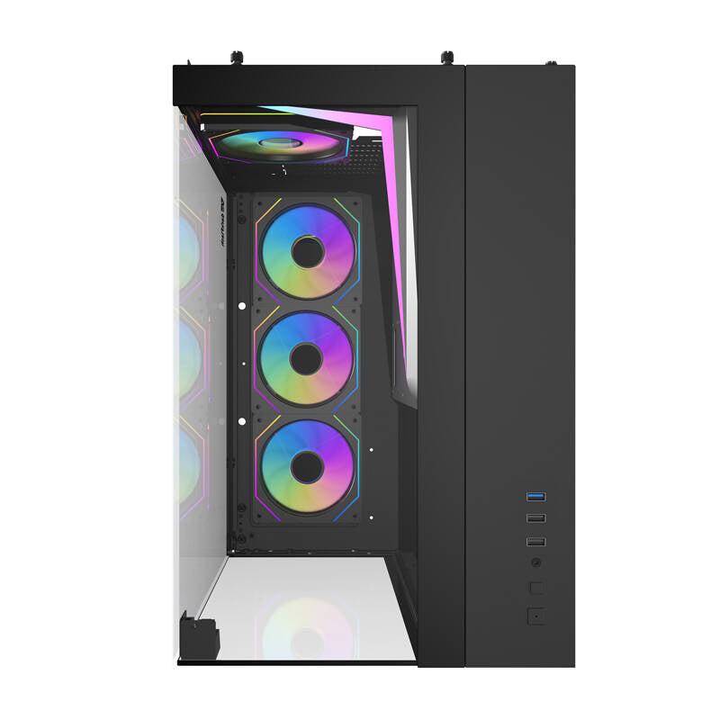 Darkflash TH285 computerkasse (sort) + 4 vifter