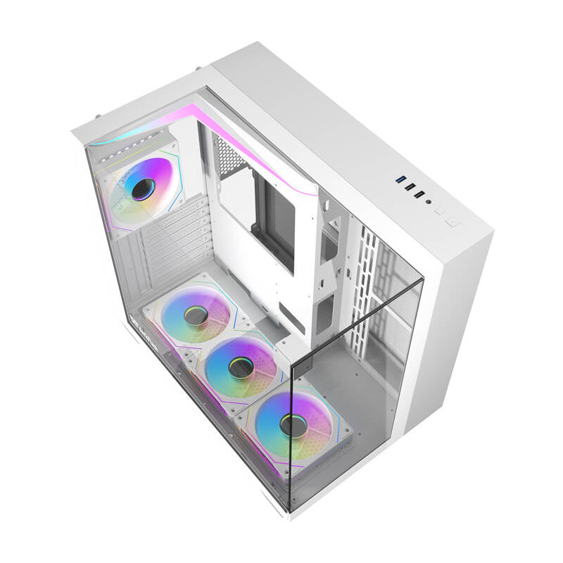 Darkflash TH285 computercase (hvid) + 4 fans