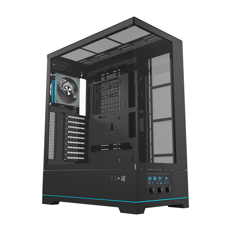 Darkflash DY451L PRO computerkasse (sort) + 1 ventilator