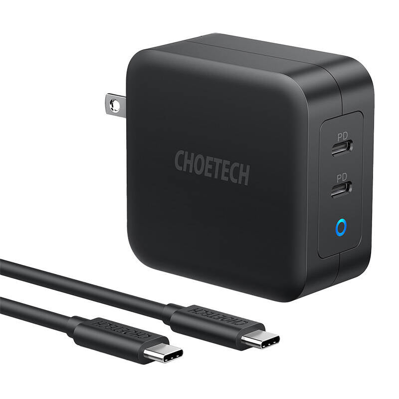 Choetech PD6008 2xUSB-C PD 100W GaN-netoplader