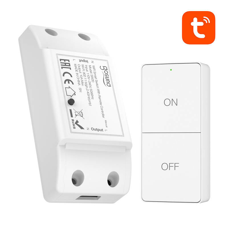 Gosund SW20 10A WiFi Smart Switch + Fjernbetjening, Tuya