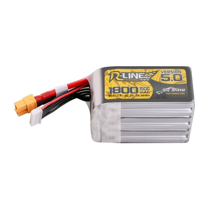 Lipo Tattu R-Line Version 5.0 1800mAh 22.2V 150C 6S batteri med XT60 stik