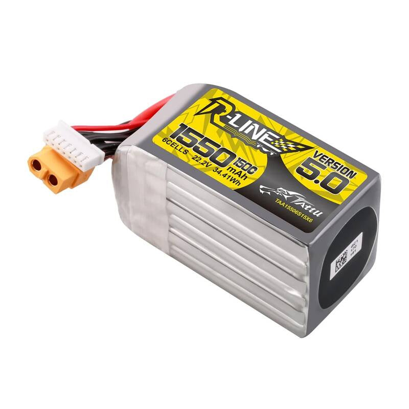 Lipo Tattu R-Line Version 5.0 1550mAh 22.2V 150C 6S batteri med XT60 stik